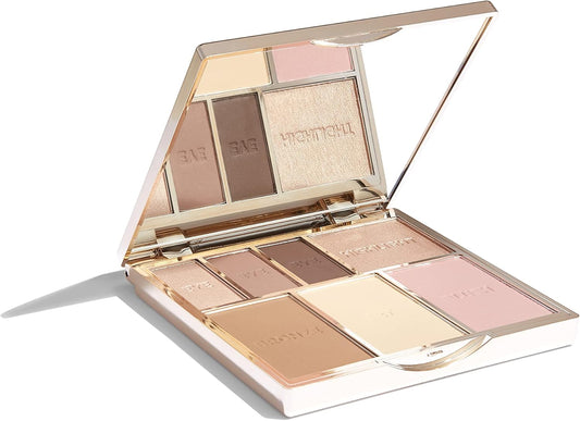 Bare Basics Face & Eye Palette From Sculpted By Aimee (Nude 01) - Travel-Friendly, Nude Look Eyeshadow, Highlight, Bronzer, Blush & Setting Powder