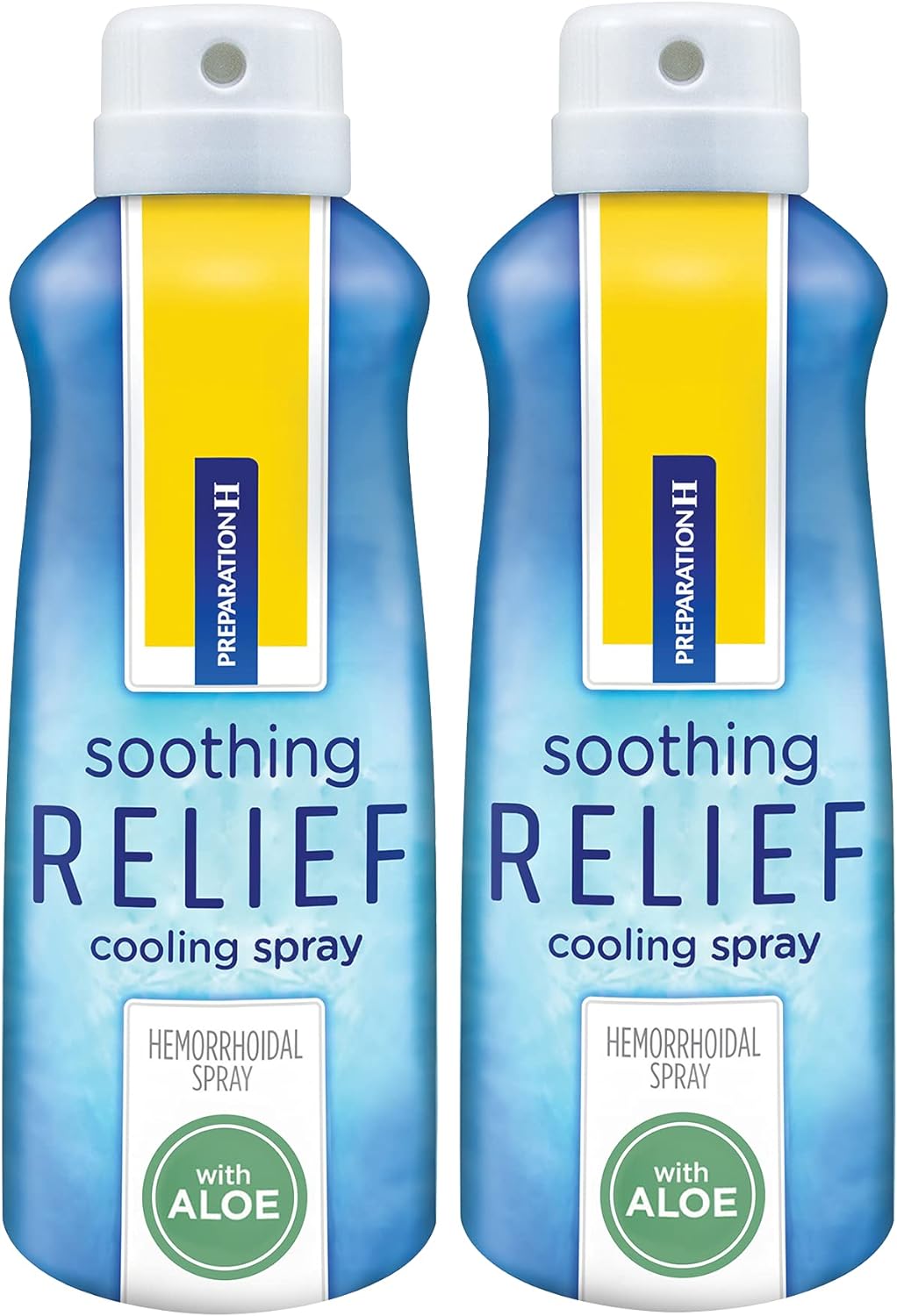 Preparation H Soothing Relief Cooling Spray, No-touch Witch Hazel Spray for Irritated Skin Relief - 2x2.7 Oz Bottles