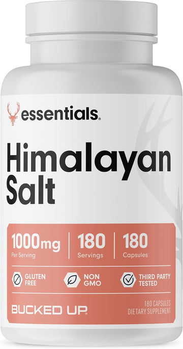 Bucked Up Himalayan Salt 1000Mg Capsules, Bucked Up Essentials (180 Servings)