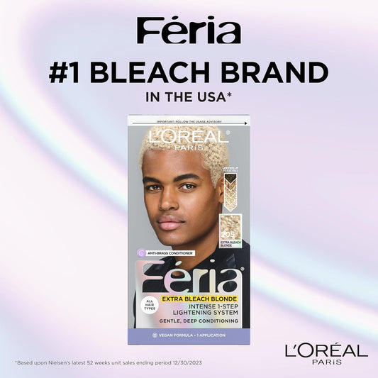 L'Oreal Paris Feria Multi-Faceted Shimmering Permanent Hair Color, 205 Bleach Blonding (Extra Bleach Blonde), Pack Of 1, Hair Dye