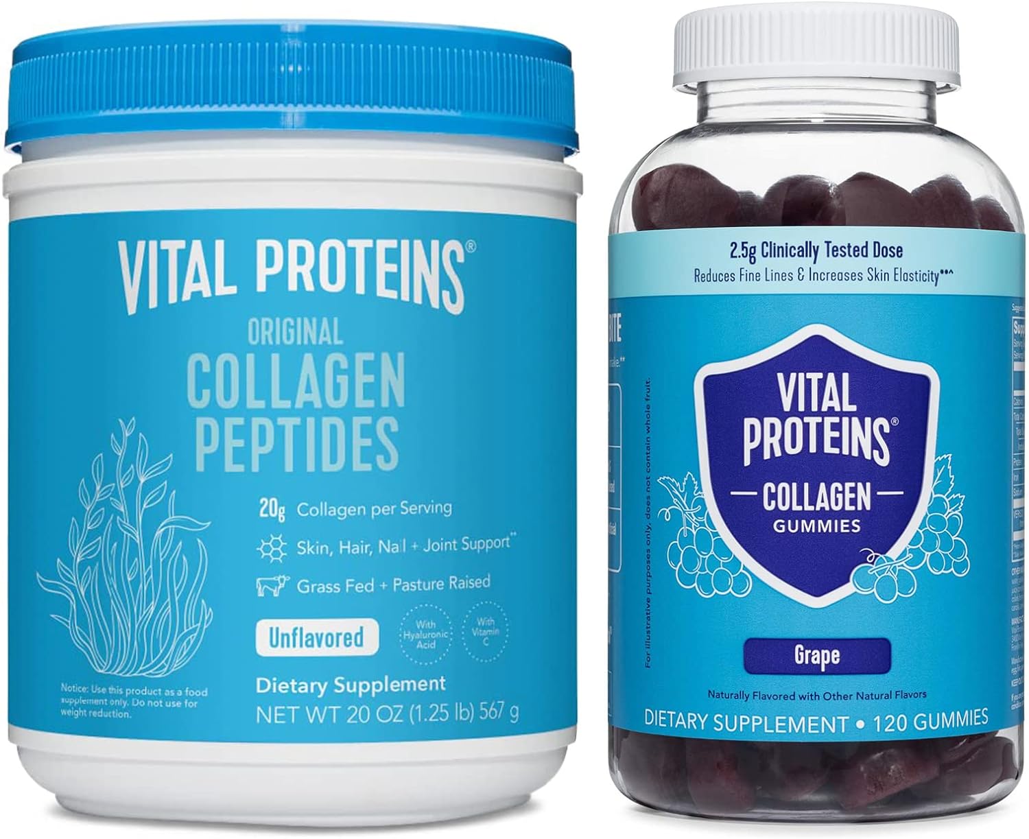 Vital Proteins Collagen Powder 20 oz + Gummies 120ct*2