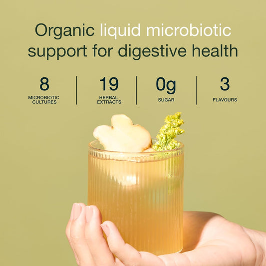 Nuzest - Inner Biome Blend – Liquid Probiotic – Digestive Health & Microbiome Support – 8 Microbiotic Cultures, 19 Fermented Herbs - Vegan Microbiotics For Gut Health – Organic - (500Ml, Berry)