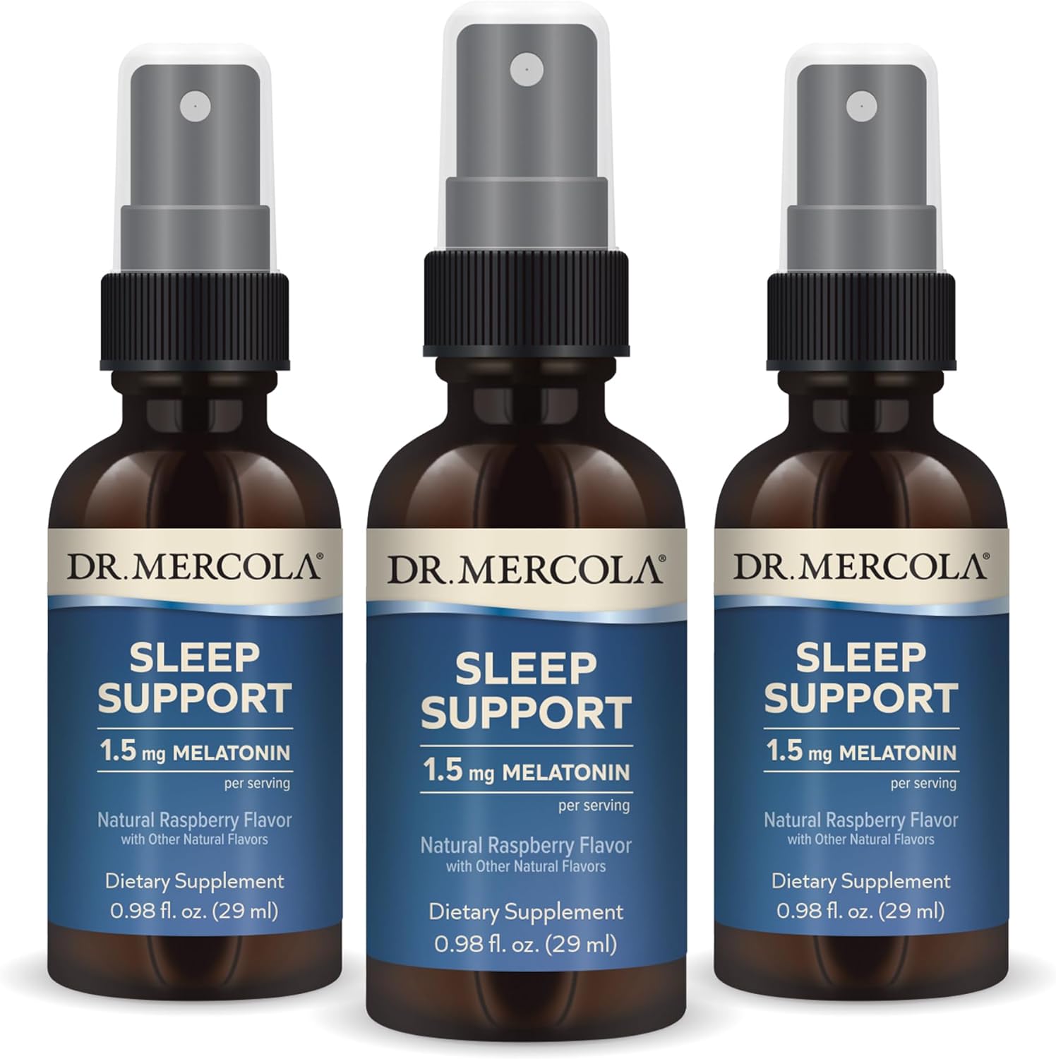 Dr. Mercola, Melatonin Spray, 0.85 FL. oz (25 mL), (32 Servings), 3-Pack, Non GMO, Soy Free, Gluten Free : Health & Household