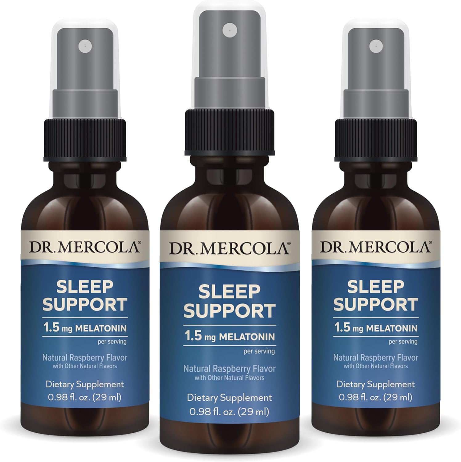 Dr. Mercola, Melatonin Spray, 0.85 FL. oz (25 mL), (32 Servings), 3-Pack, Non GMO, Soy Free, Gluten Free : Health & Household