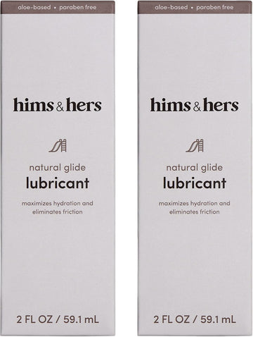 Hims & Hers Glide Premium Water-Based Lubricant Formulated With Aloe, Green Tea Extract, And Hemp Seed, No Sticky Residue, Hydrating And Ph Balanced, No Parabens Or Fragrance, 2 Pack