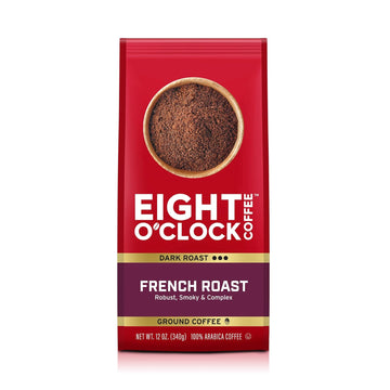 Eight O'Clock Coffee French Roast, 12 Ounce (Pack Of 6) Dark Roast Ground Coffee, Robust, Smoky & Complex, 100% Arabica