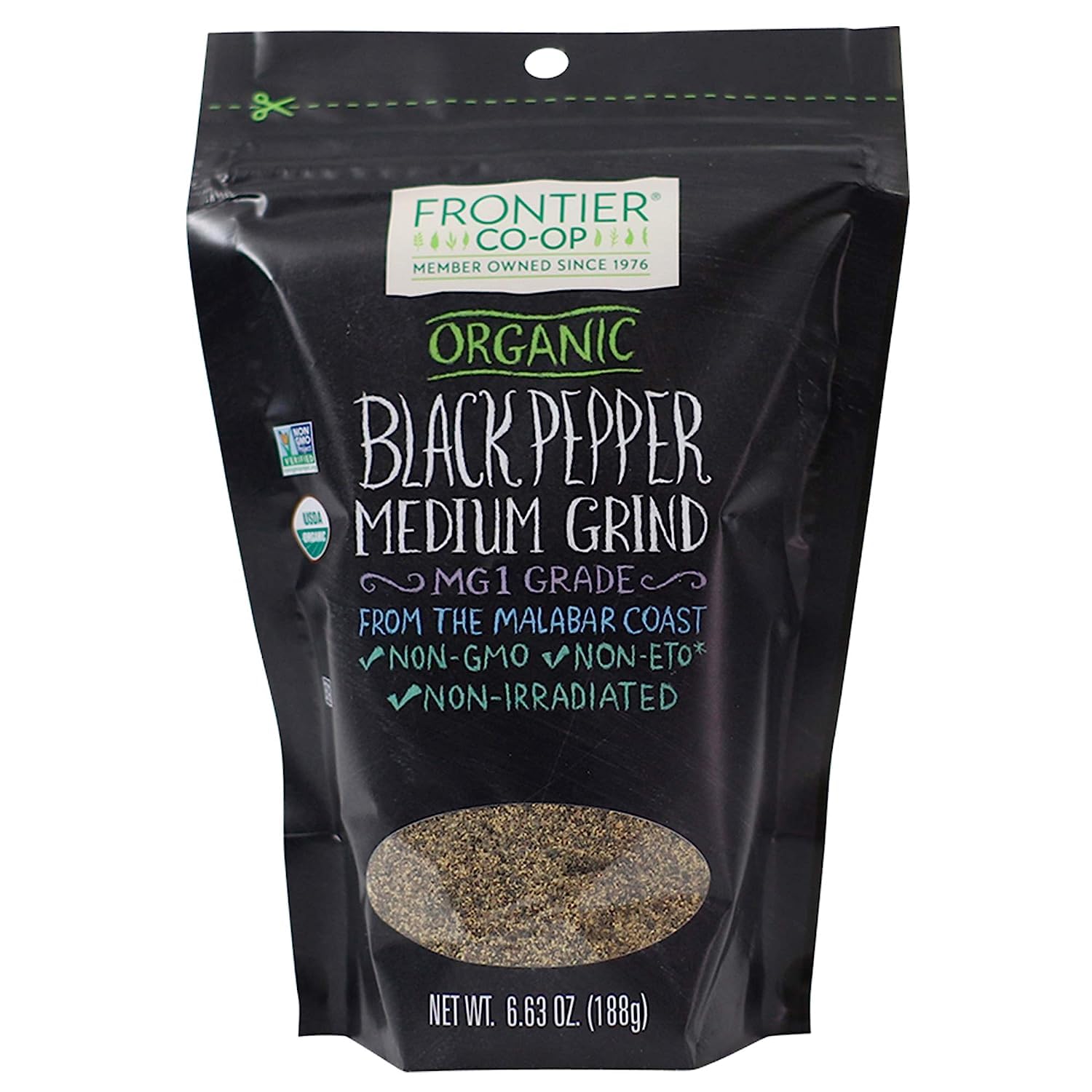 Frontier Co-Op Organic Black Pepper (Medium Grind) 6.63Oz