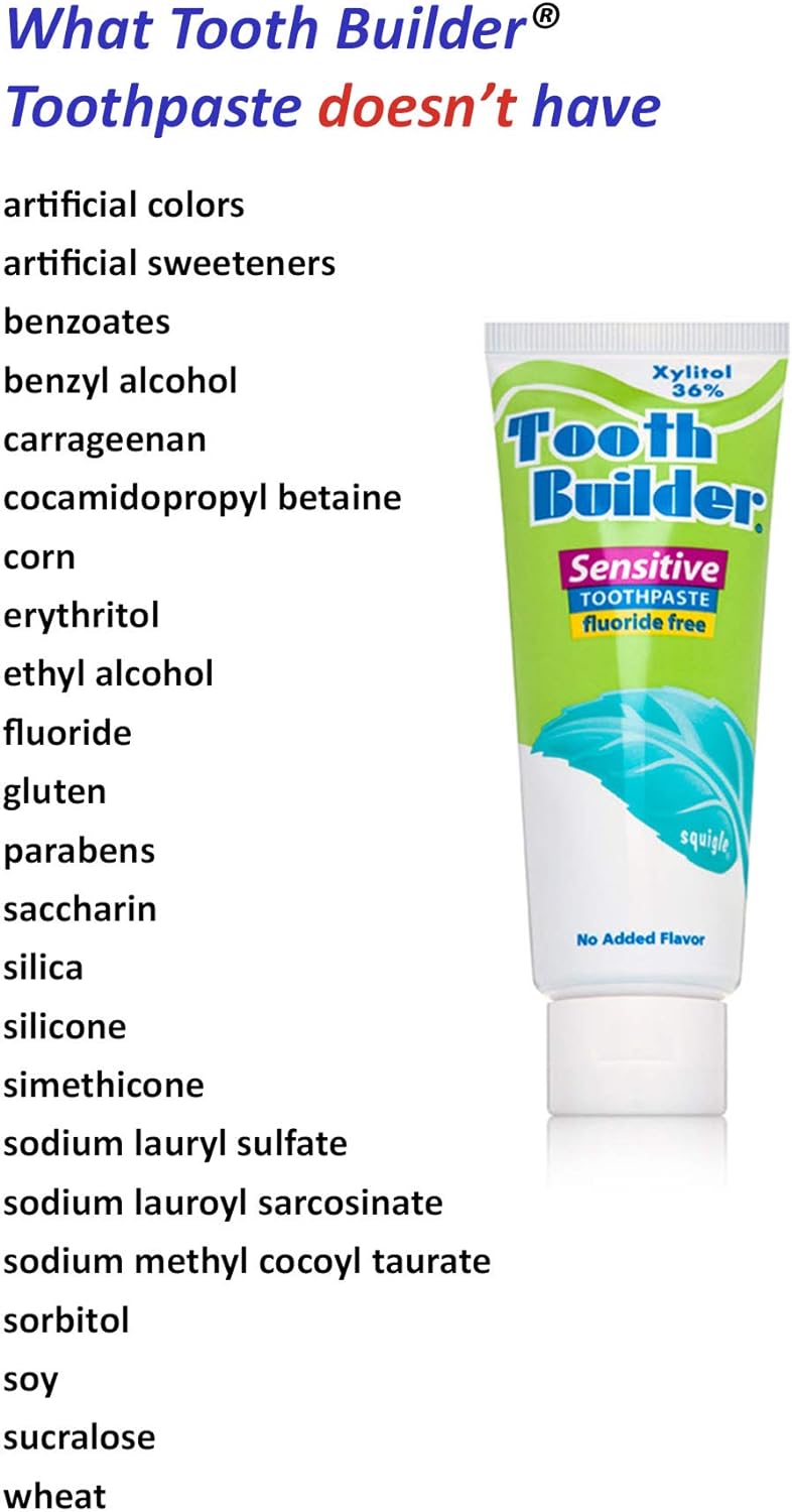 Squigle Tooth Builder SLS Free Toothpaste (Stops Tooth Sensitivity) Prevents Canker Sores, Cavities, Perioral Dermatitis, Bad Breath, Chapped Lips, 4 oz - 1 Pack : Health & Household