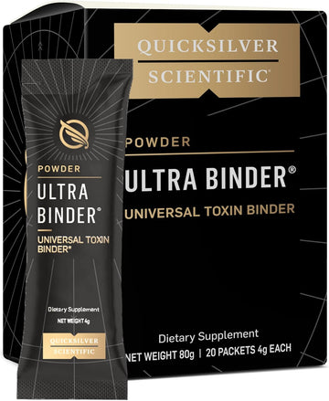 Quicksilver Scientific Ultra Binder Stick Packets - Multi Toxin Binder With Bentonite Clay Powder, Zeolite Detox & Charcoal - Supplement For Gut Support & The Body'S Toxin Removal Process (20 Sticks)