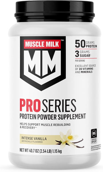 Muscle Milk Pro Series Protein Powder Supplement, Intense Vanilla, 2.5