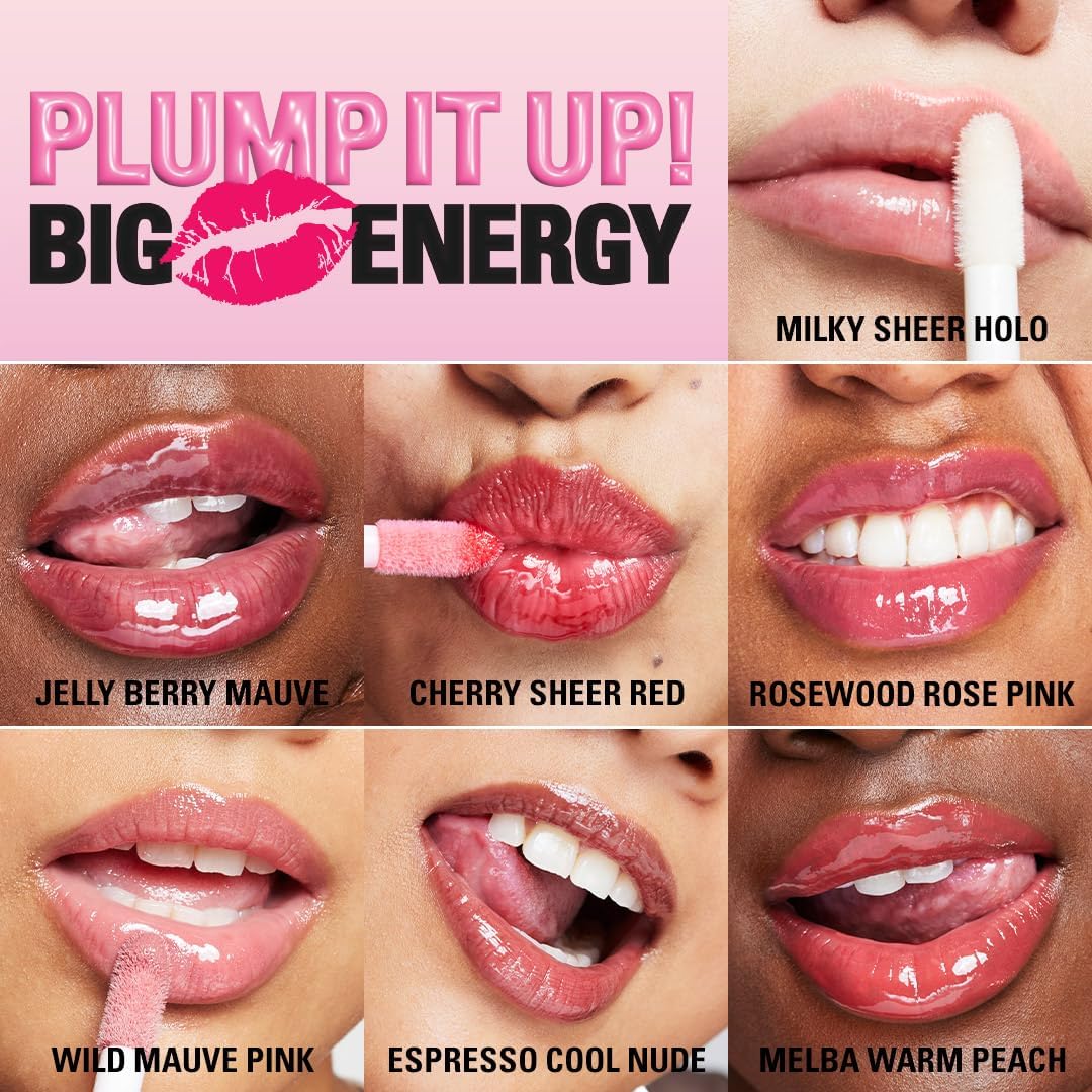 Revolution Beauty, Pout Bomb Plumping Lip Gloss, High-Shine for Glossy, Fuller & Plump Lips with Hyaluronic Acid & Peptides, Vegan & Cruelty-Free, Cherry Sheer Red : Amazon.co.uk: Beauty