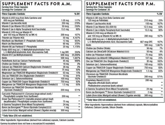 Thorne Multi-Vitamin Elite - Daily Nutritional Supplement - Am Formula Supports Cellular Energy Production And Pm Formula Supports Restful Sleep - Gluten-Free, Dairy-Free - 180 Capsules - 30 Servings