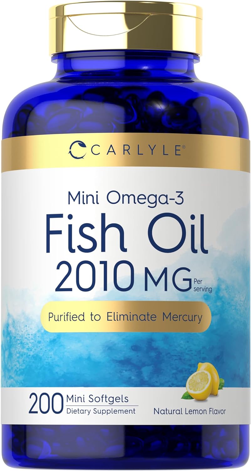 Carlyle Mini Fish Oil Softgels | 2010 Mg | 200 Omega-3 Pills | With Epa & Dha | Non-Gmo & Gluten Free Supplement