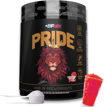 Ehp Labs Pride Pre Workout Powder Energy Supplement - Sugar Free Preworkout For Men & Women, Energy Powder Boost Drink With Bcaa - 280Mg Of Caffeine - Strawberry Snowcone (40 Servings)