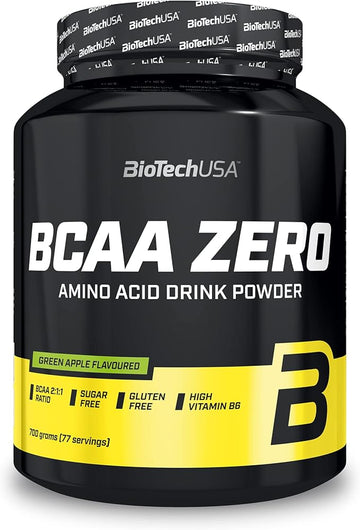 Biotechusa Bcaa Zero | Essential Amino Acid Powder | 6G Bcaa With Instant L-Leucine | Vegan | Sugar-Free, Lactose-Free, Gluten-Free, 360 G, Apple