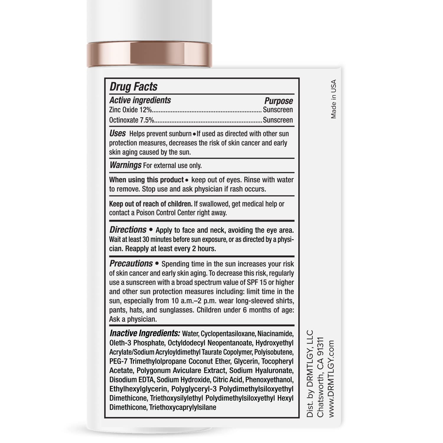 DRMTLGY Anti Aging Clear Face Sunscreen and Facial Moisturizer with Broad Spectrum SPF 45. Oil Free, Zinc Oxide Sunscreen For Sensitive Skin and Acne Prone Skin. 1.7 oz : Beauty & Personal Care