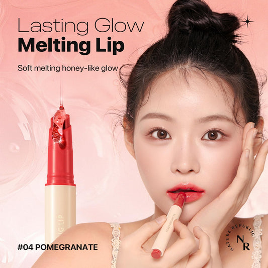 Nature Republic Honey Melting Lip (04 Pomegranate) Soft Lip Stick, Korean Lip, Lip Gloss, Glow Lip, Glossy, Lip Balm, Lip Crayon, Jelly Gloss, Lip Pen, Tint, Valentines Day Gifts, Korean Make Up