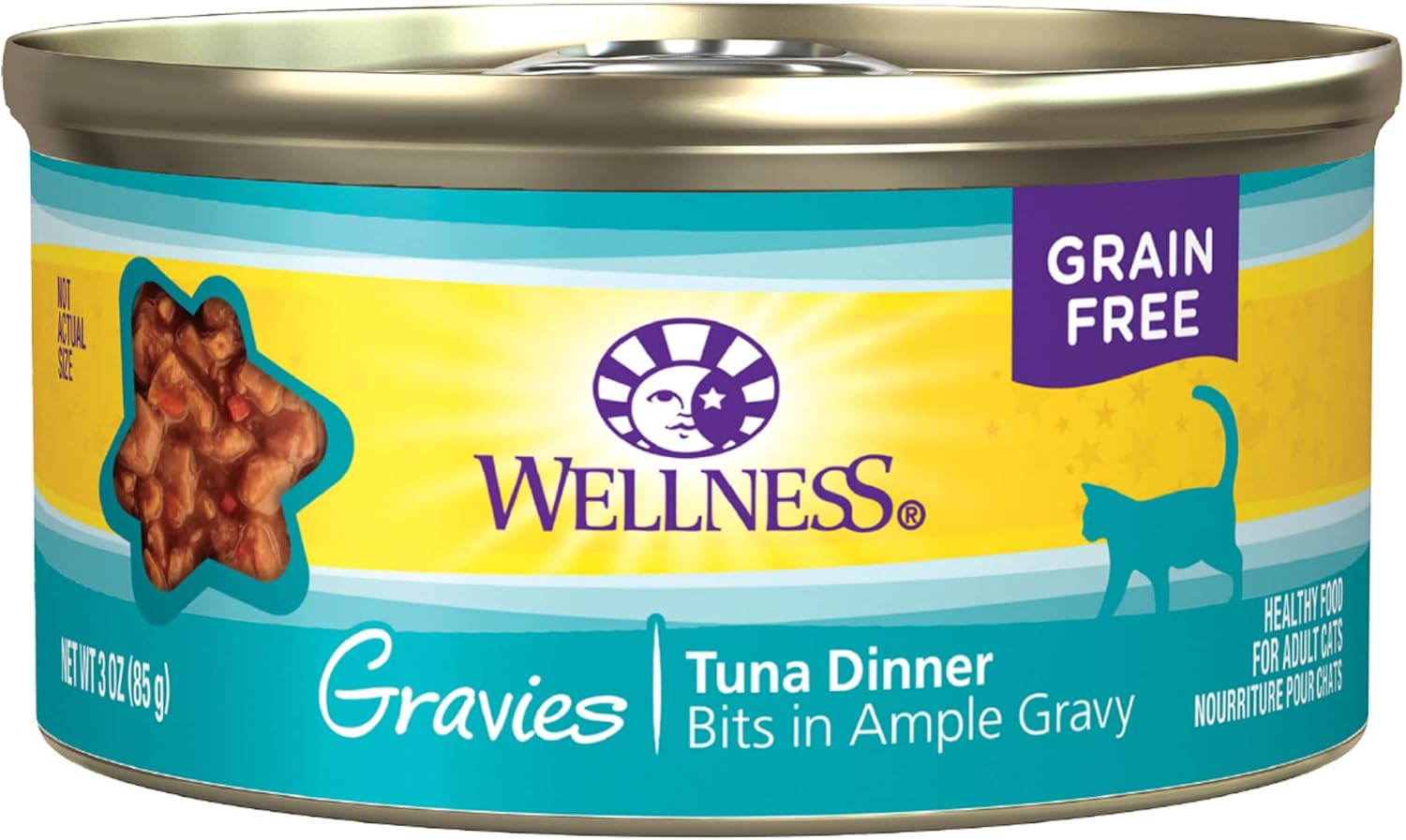 Wellness Complete Health Gravies Natural Grain Free Wet Canned Cat Food, Tuna Dinner In Ample Gravy, 3 Ounces (Pack Of 12)