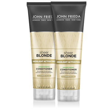 John Frieda Sheer Blonde Brightening Hair Conditioner, Helps Nourish And Activate Natural-Looking Highlights, 8.45 Ounce (2 Pack)