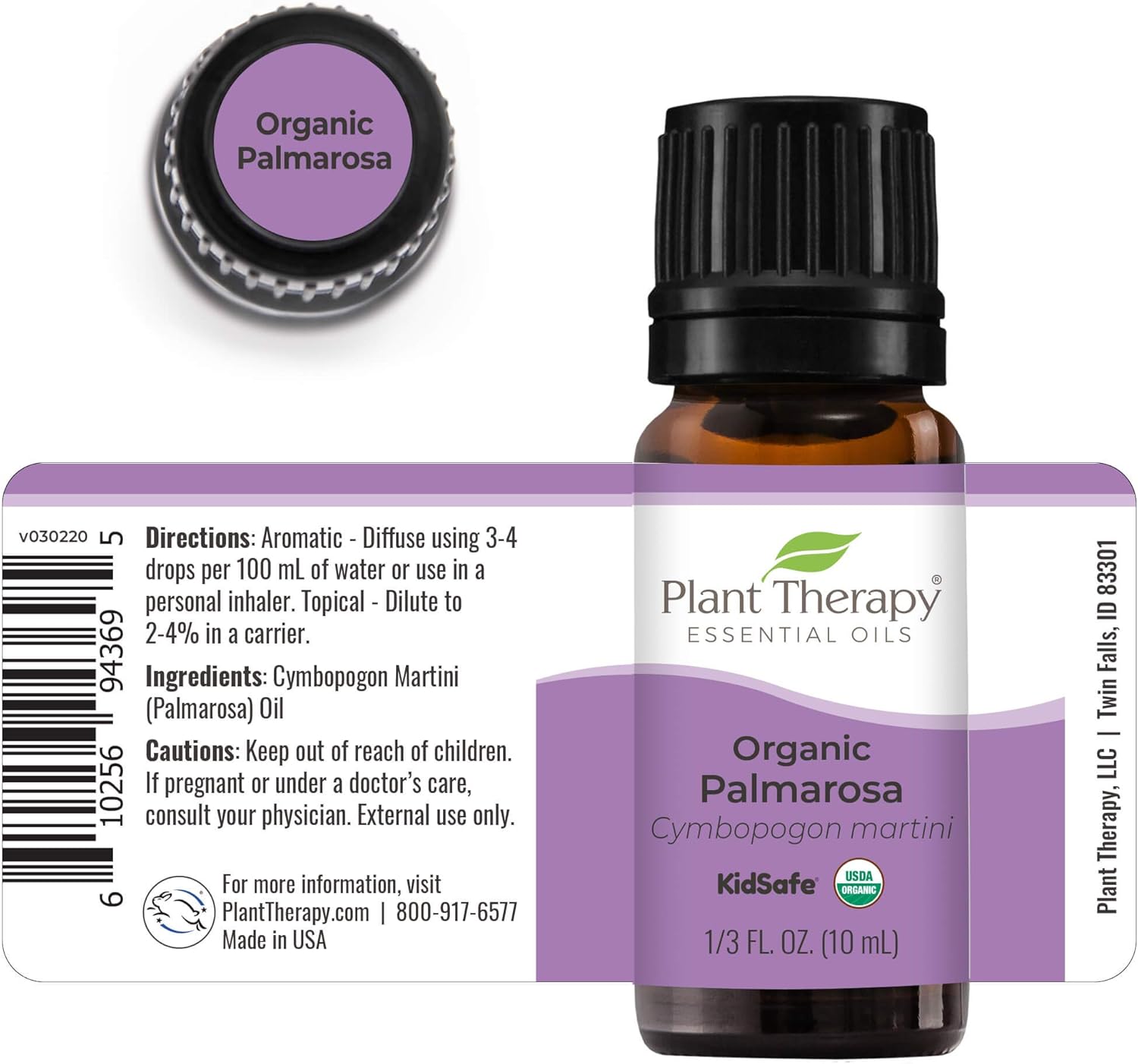 Plant Therapy Organic Palmarosa Essential Oil 10 mL (1/3 oz) 100% Pure, Undiluted, Therapeutic Grade : Health & Household