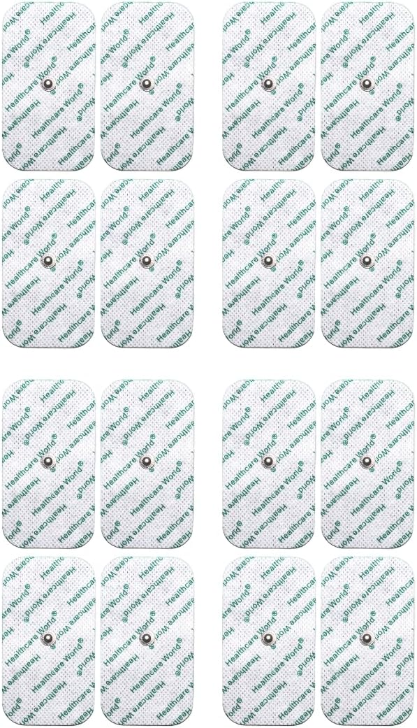 Tens Electrode Pads 5X10Cm Stud Connection (16 Pieces) Compatible With Beurer, Sanitas Tens Devices For Knee, Back, Shoulder, Muscle Pain Relief