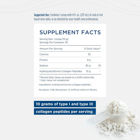 Nordic Naturals Nordic Beauty Collagen Peptides, Unflavored - 10.6 Ounces - Collagen Supplement For Skin Health And Elasticity, Collagen Peptide Powder For Hot And Cold Beverages, 30 Servings