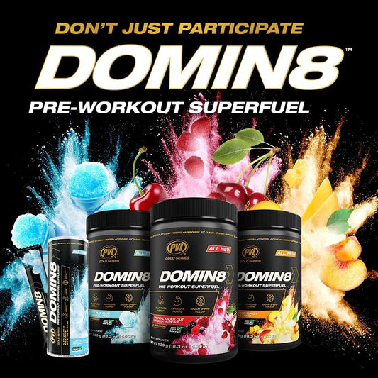 Gold Series Domin8 | Pre-Workout Superfuel - Full Dose Preworkout - 520 G - (Orange Krush'D)