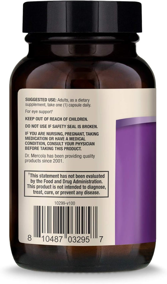 Dr. Mercola, Eye Support with 10 mg of Lutein Dietary Supplement, 90 Servings (90 Capsules), Non GMO, Gluten Free