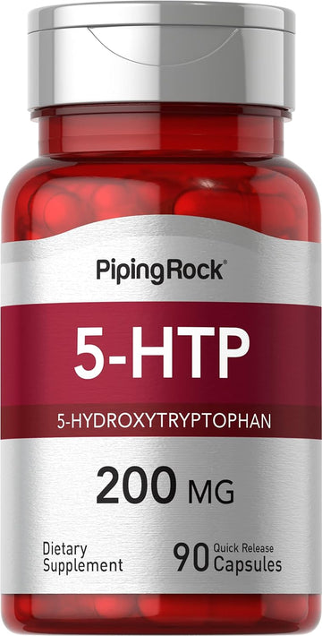 Piping Rock 5HTP 200mg Capsules | 90 Count | Hydroxytryptophan | Non-GMO, Gluten Free Supplement