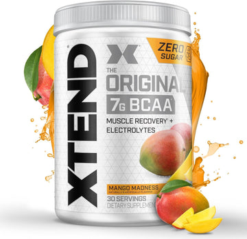 Xtend Original Bcaa Powder Mango Madness | Zero Calorie, Zero Carb, Zero Sugar - Post Workout Muscle Recovery Drink With Amino Acids - 7G Bcaas For Men & Women | 30 Servings