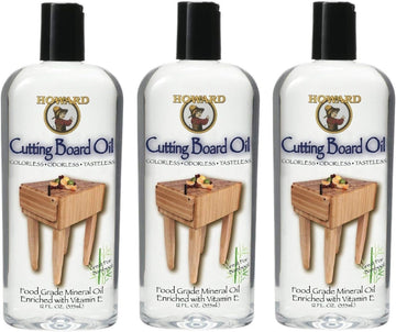 Howard Products BBB012 Butcher Block and Cutting Board Oil, 12-Ounce (3-Pack)