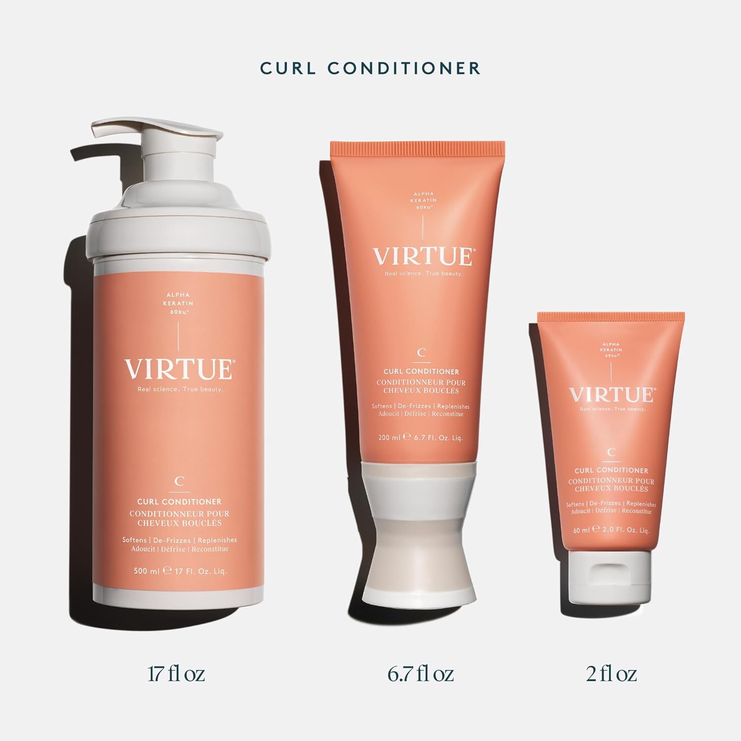 VIRTUE Curl Conditioner with Jojoba Oil, Sulfate Free, Hydrates, Nourishes & Repairs Curly Hair with Frizz Control, Color Safe : Beauty & Personal Care