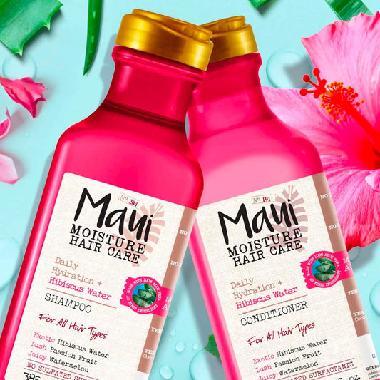 (Pack of 2) Maui Moisture Weightless Hydration & Hibiscus Water SHAMPOO x 385ml & CONDITIONER x 385ml ALL HAIR TYPES