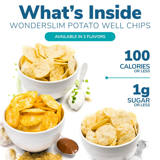 WonderSlim Potato Well Chips, Hickory Barbecue, With Probiotics & Immune Support, Vegan, Gluten Free (7ct)