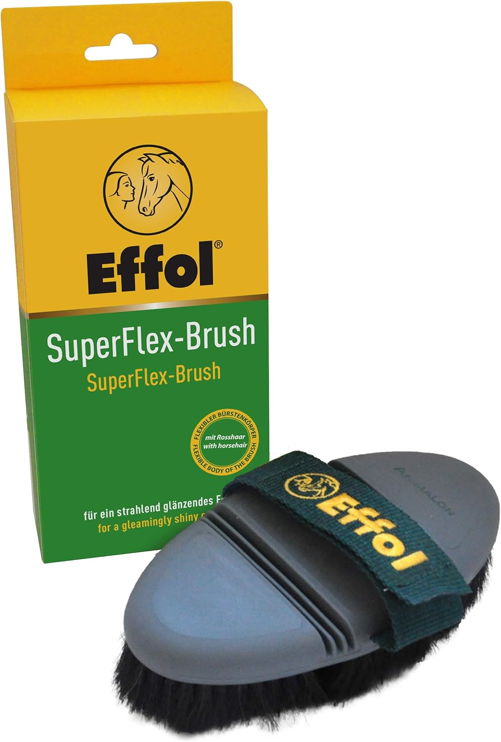 Effol Super Flex Brush Horsehair Brush Size/Colour 190 X 85 / Grey/Black