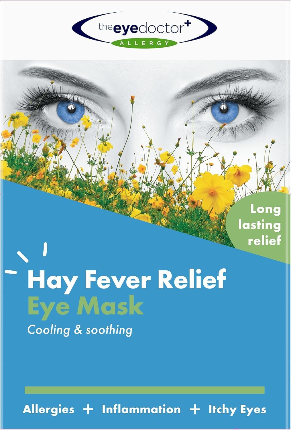 The Eye Doctor Allergy Relief Pack - Reusable Cold Eye Compress & 20X Single Use Eye Wipes For Allergy & Hayfever - Inflammation, Watery Itchy Eyes, Headaches & Migraines - Cooling Soothing Therapy