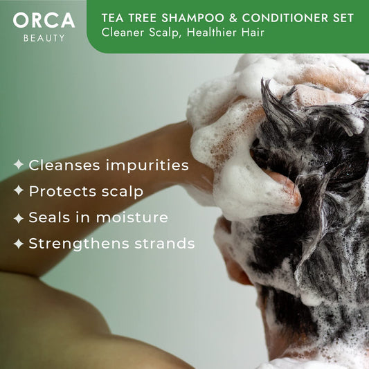 Tea Tree Shampoo and Conditioner Set, Shampoo and Conditioner for Oily Hair 2x16oz Tea Tree Oil Shampoo for Oily Hair, Dry Scalp Dandruff Shampoo and Conditioner for Men & Women, Tea Tree Conditioner