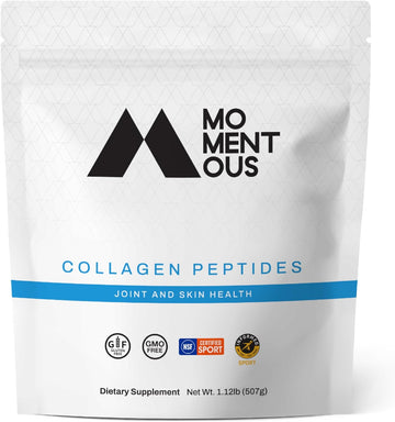 Momentous Grass Fed Collagen Peptides Powder - Collagen Protein Powder For Hair, Skin, Nails & Joint Health Support - Collagen Powder With Fortigel & Vitamin-C - Collagen For Women & Men, 30 Servings