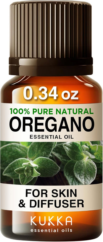 Kukka Oregano Essential Oil - 100% Pure Natural Oregano Oil For Skin, Toenail, Diffuser, Soap Making & Diy - Strong Scent, Premium Quality (0.34 Fl Oz)