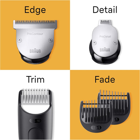 Braun Beard Trimmer Series 9 Bt9441, Beard Trimmer Men Rechargeable, Trimmer With Barber Tools And 180-Min Runtime, Hair And Beard Trimmers For Men, Black