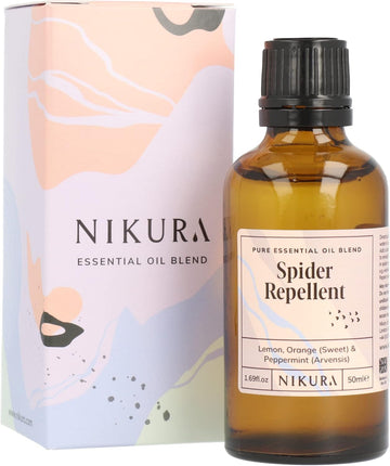 Nikura Spider Repellent Essential Oil Blend - 50ml | for deterring Spiders and mice, Natural Spider Repellent | Make a Homemade Spider Repellent Spray | Vegan, 100% Pure and Natural