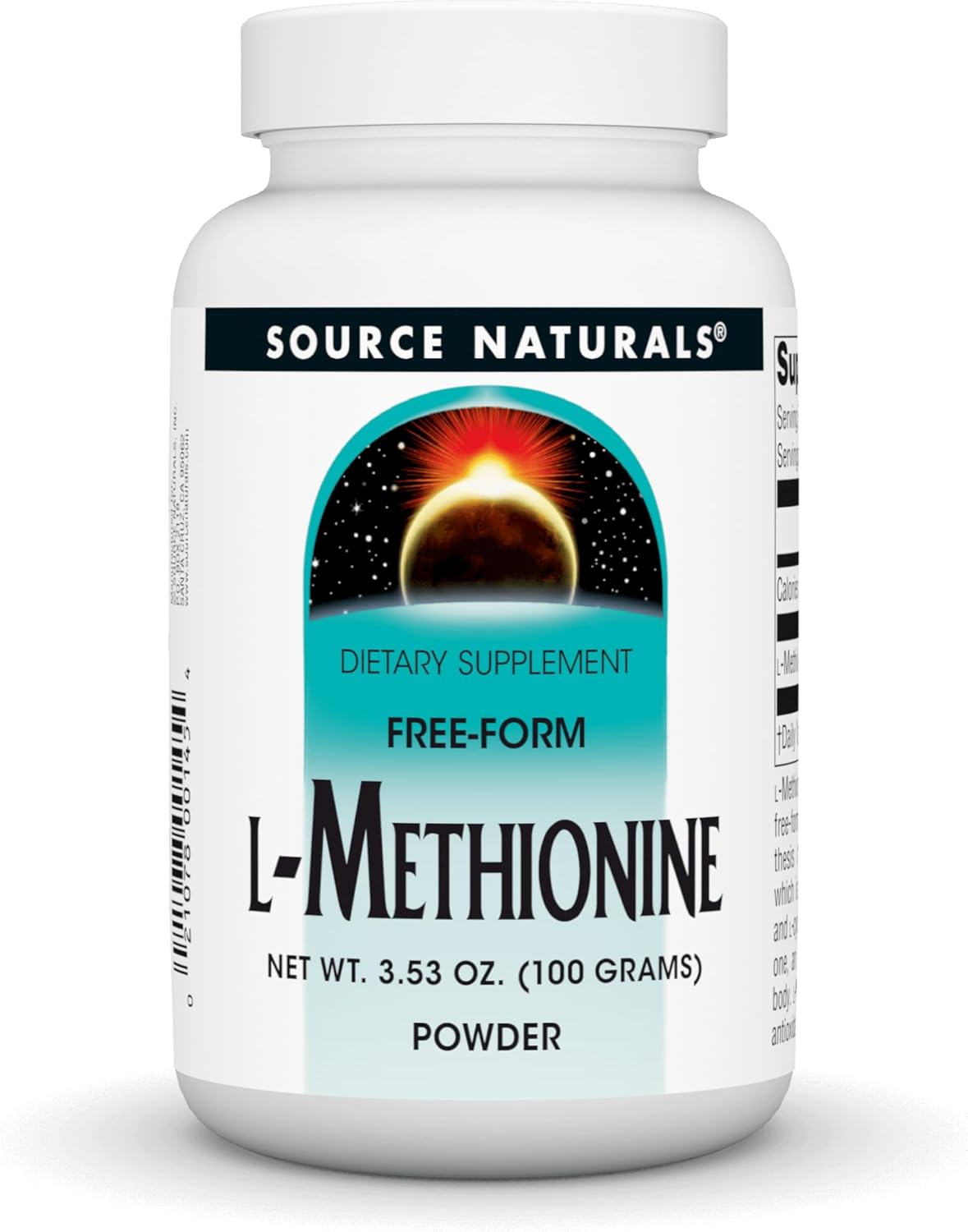 Source Naturals L-Methionine Free Form Powder - Amino Acid Supplement - 100 Grams