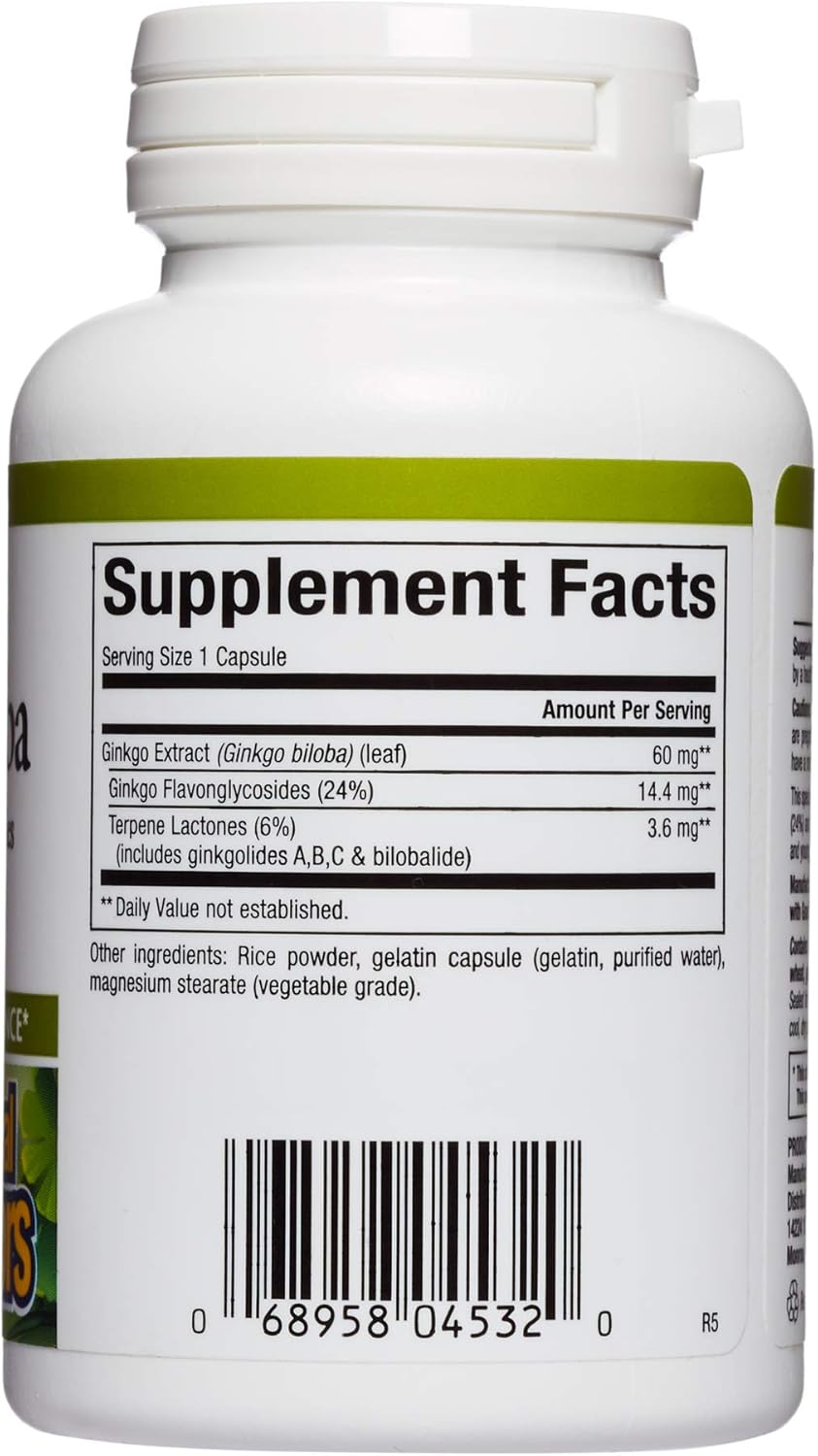 HerbalFactors by Natural Factors, Ginkgo Biloba, Supports Memory, Mental Performance and Healthy Brain Function, 60 capsules (60 servings)