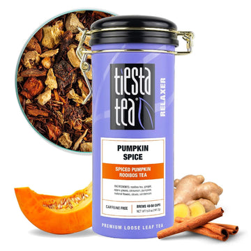 Tiesta Tea - Pumpkin Spice Rooibos Tea | Premium Loose Leaf Tea Blend | Non-Caffeinated Herbal Infusion | Make Hot Or Iced & Up To 50 Cups | Made With Natural Ingredients - 5Oz Refillable Tin Can