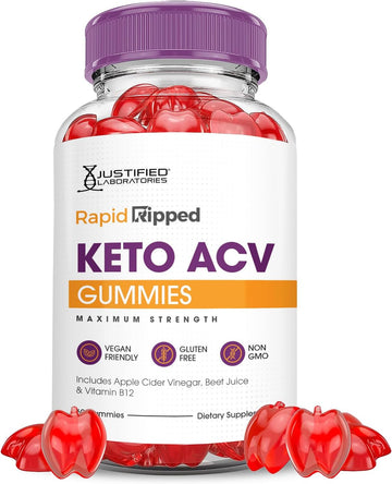 Rapid Ripped Keto Acv Gummies Advanced Formula 1000Mg Rapidripped Keto Gummies Apple Cider Vinegar Formulated With Pomegranate Beet Juice Powder B12 Vegan Non Gmo 60 Gummys