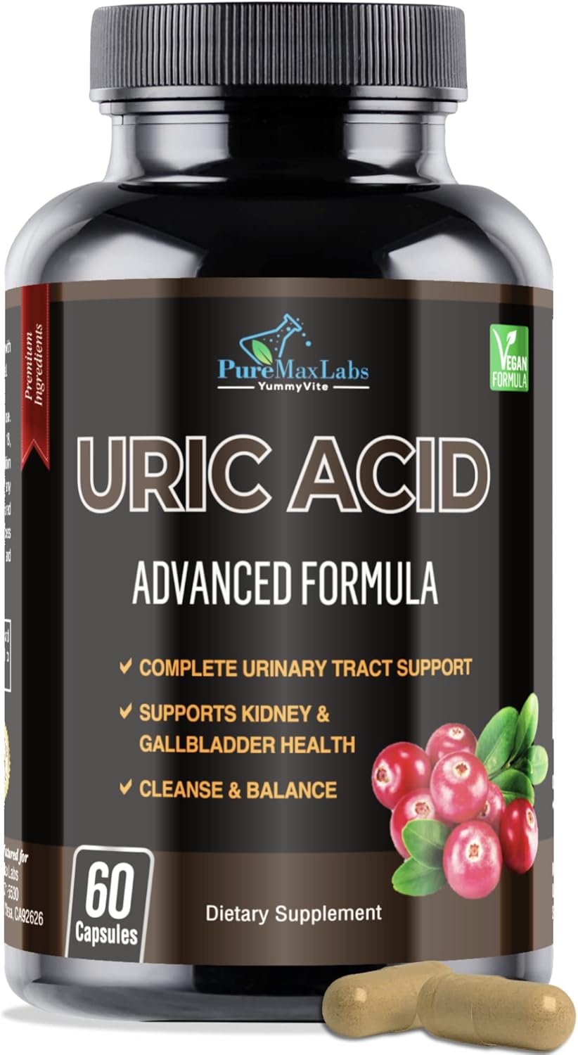 Uric Acid Advanced Formula – Kidney, Liver, Gallbladder, Urinary Tract Cleanse With Cranberry, Chanca Piedra, Tart Cherry, Milk Thistle And Bromelain 60 Capsules
