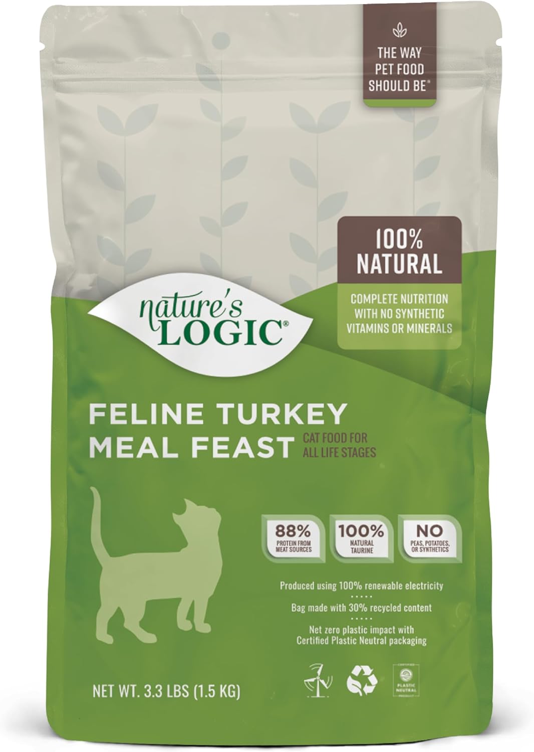 Nature'S Logic Turkey Dry Cat Food (1 Pack), 3.3 Lb