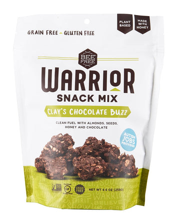 Beefree Warrior Mix Gluten Free Granola - Chunky Granola Bites | Paleo Granola, Low Carb, Grain Free, Preservative Free, Oat Free | Low Calorie Snacks | Clay’S Chocolate Buzz, 9 Oz Bag