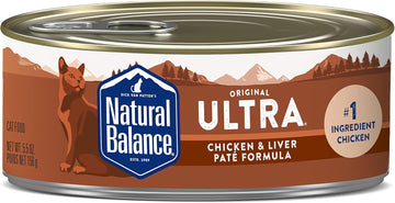 Natural Balance Ultra Premium Chicken & Liver Paté Cat Food | Wet Canned Food For Cats | 5.5-Oz. (Pack Of 24)