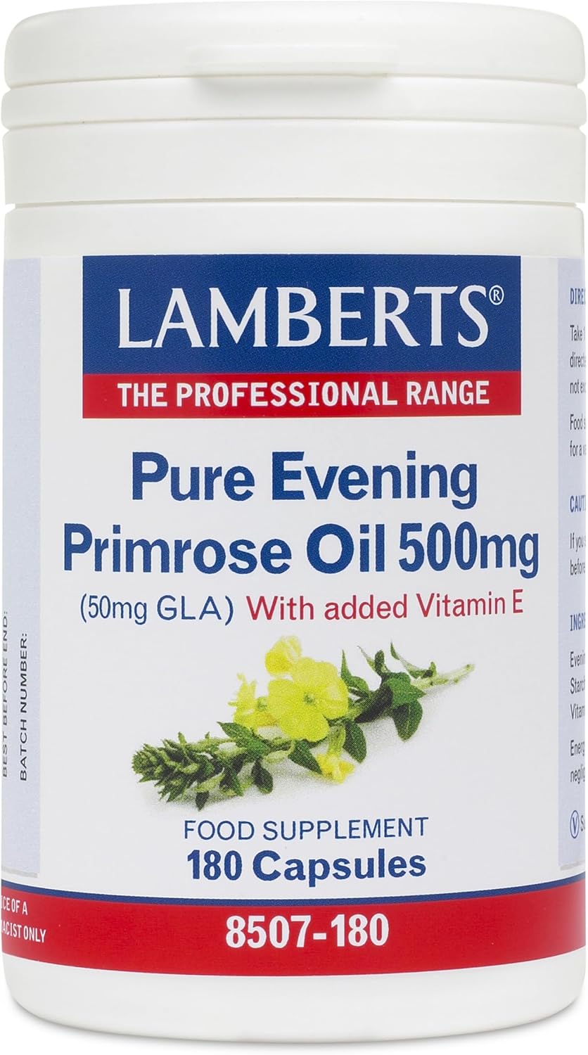 Lamberts Pure Evening Primrose Oil 500mg with Vitamin E - 180 Capsules : Amazon.co.uk: Health & Personal Care
